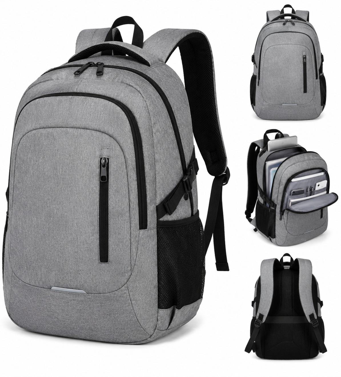Large Capacity Laptop Backpack | Waterproof Travel & College Backpack | Multi-Pocket School & Office Bag (Grey)